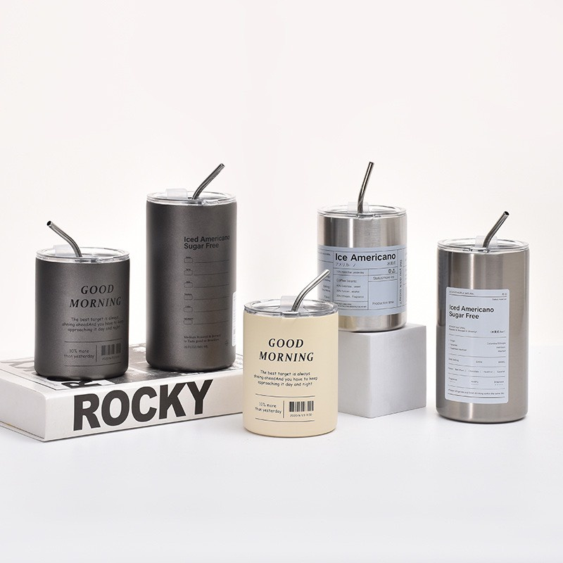 Iced Americano thermos cup 650ML volume, made of stainless steel, with