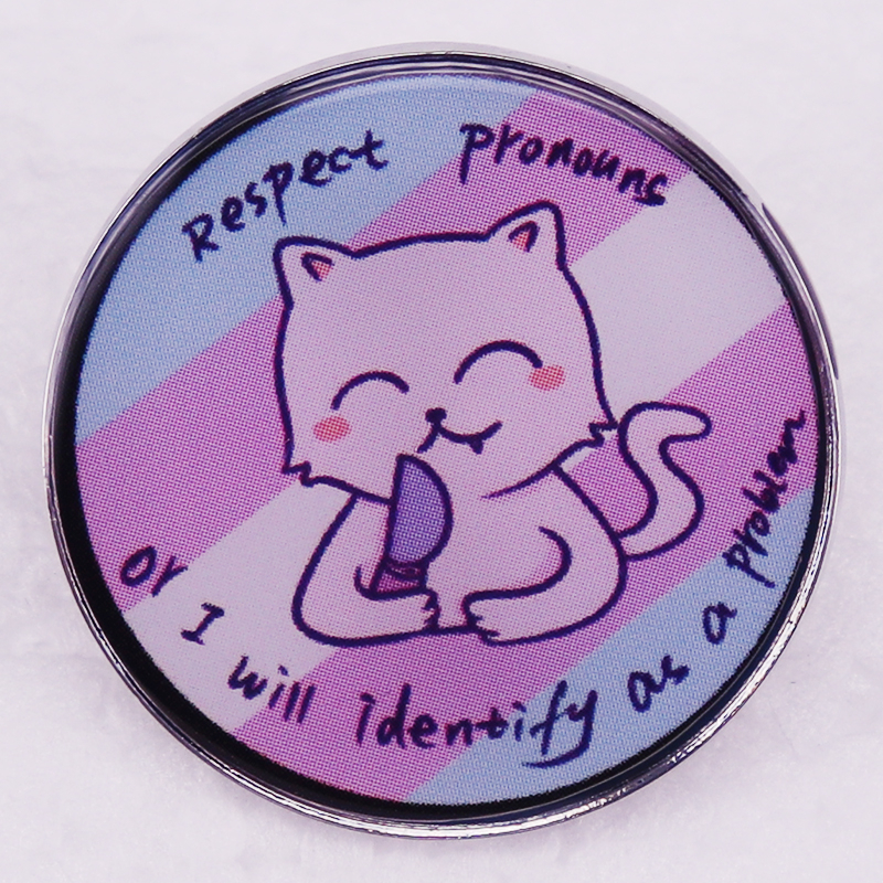 Respect Pronouns or I Will Identify as a Problem button pin Trans Non ...