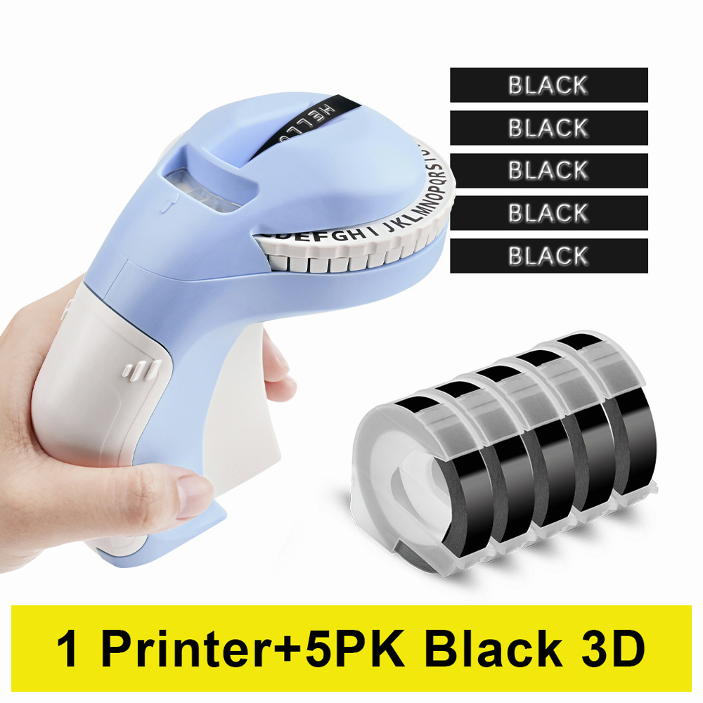 B90 Handheld Embossing Label Maker Purple with Embossing Label Tape 9mm