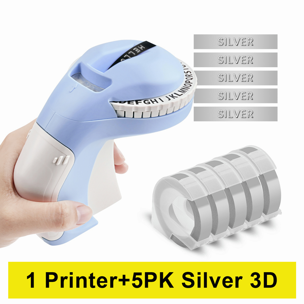 B90 Handheld Embossing Label Maker Purple with Embossing Label Tape 9mm