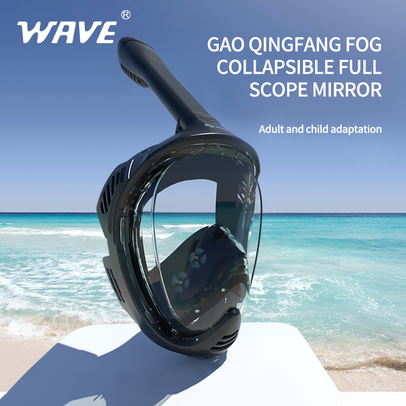 WAVE Hd Anti-Fog Snorkeling Mask Double Tube Breathing Full Dry Diving ...