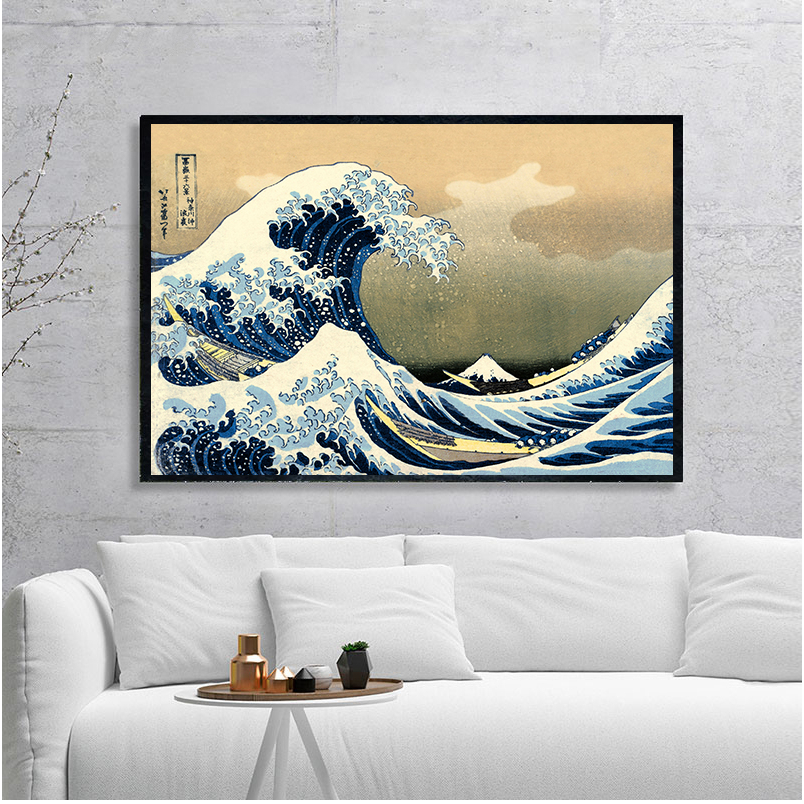 Kanagawa Surfing Ukiyo-e Japanese Art Retro Landscape Famous Painting ...