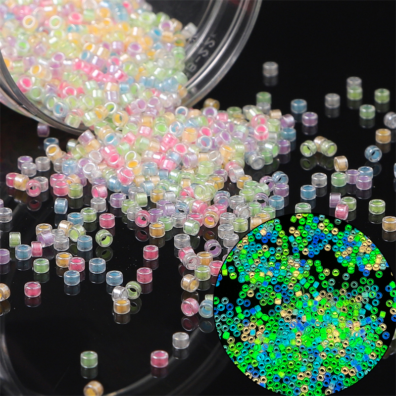 premium luminous rice beads glass beads diy making bead string  material 玻璃管珠