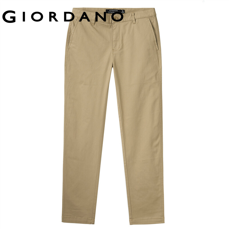 GIORDANO Men Stretch Low Rise Slim Tapered Khakis 01110583 Shopee Philippines