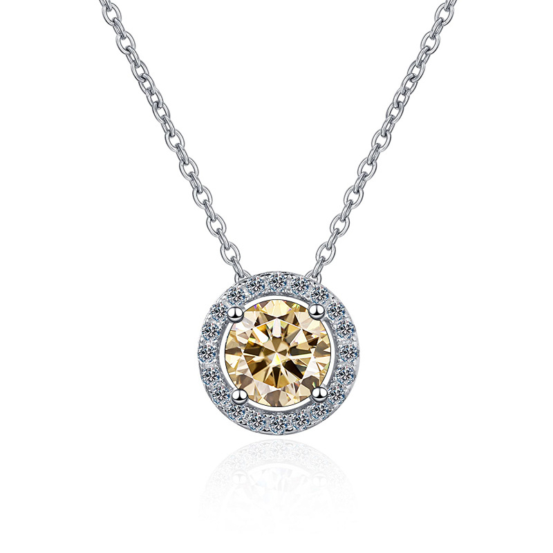 1.26 Carat Moissanite 925 Sterling Silver Geometric Shape Pendant Necklace