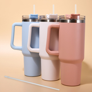 860ml Thermos Mug Cup With Straw Lid Handle, Coffee Milk Keep Warm