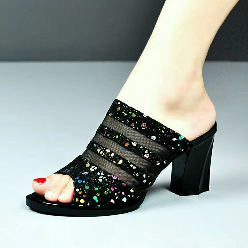 COD Cln Korean Sandals With Heels Black 1 2 Inch Sandals For Women