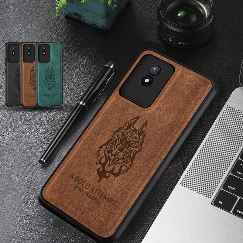 Lambskin Texture Leather Casing For VIVO Y02 Phone Case TPU Soft ...