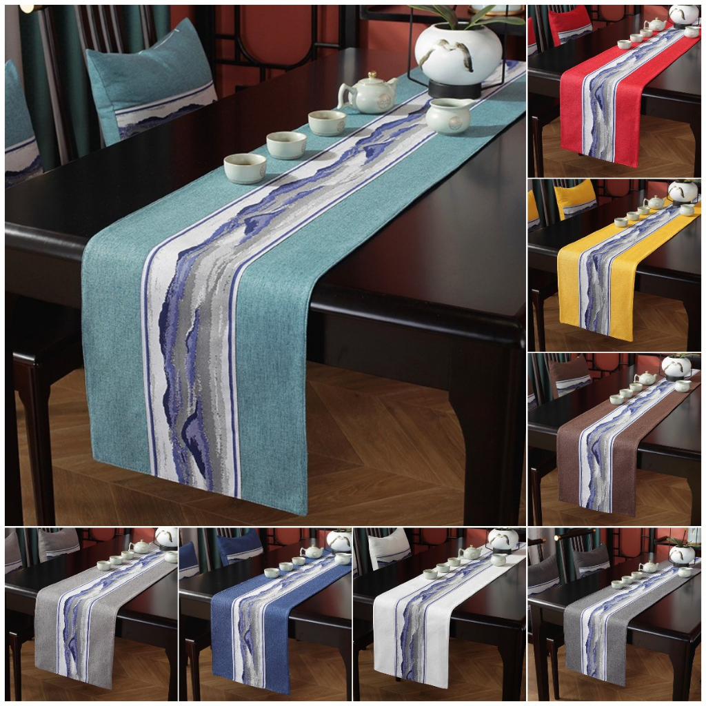 Chinese Style Table Runner Solid Linen Cotton Table Cover Waterproof ...