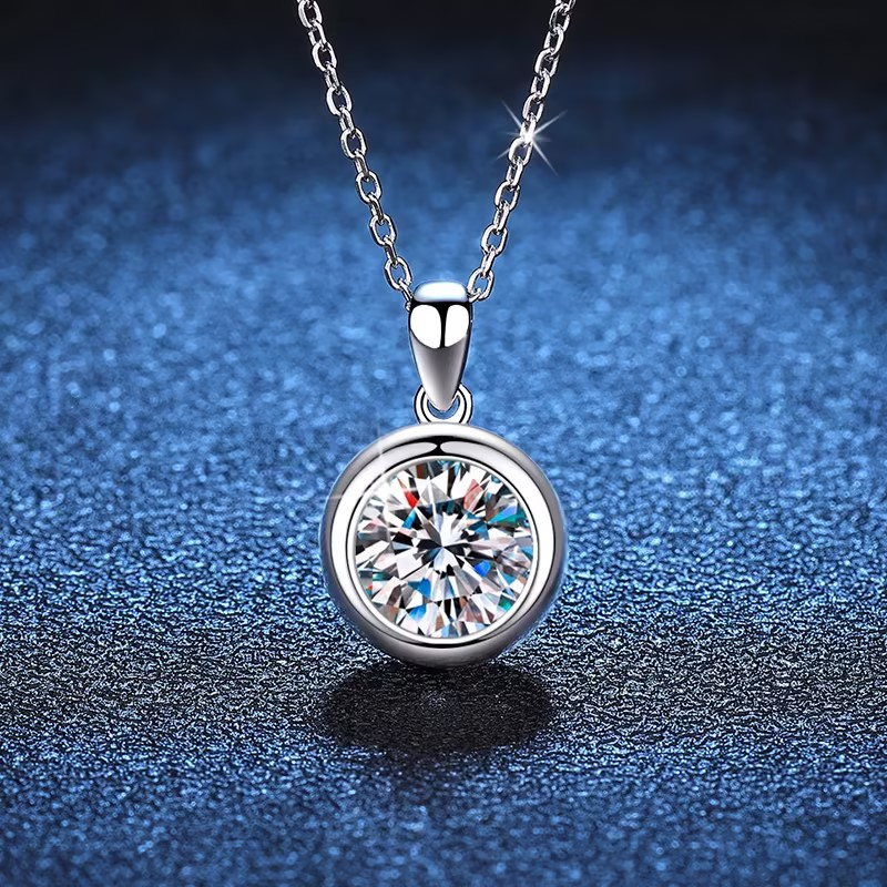 Real moissanite Diamond D color women pendant necklace with GRA certificate Platinum plated 925 sterling silver women bubble collarbone chain necklace Shopee Philippines
