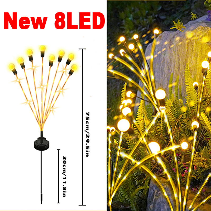 Ligyetor Solar Firefly Light Floor Lamps Color Changing LED Swing ...