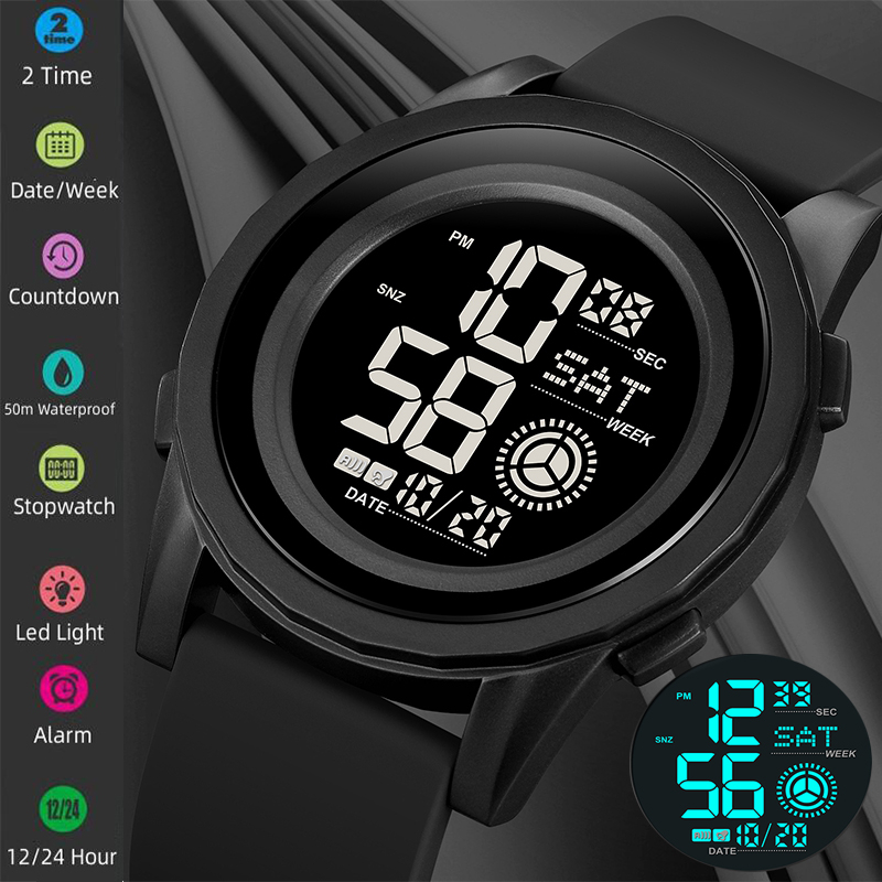 Skmei Led Watch for Man Original Brand Multifunctional Stopwatch ...