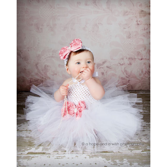 Baby Girls White Tutu Dress Infant Toddler Fluffy Tulle Ballet Tutus with Flower and Hairbow Newborn Birthday Party Banquet Costume Dress Cloth Shopee Philippines