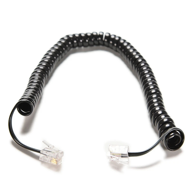 6ft Male RJ12 to RJ12 Telephone Handset Extension Coil Cable Cord Line