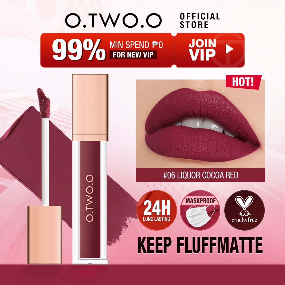 O.Two.O Matte Lip Tint Kiss Proof Mask 24h Long Lasting Liquid Lipstick