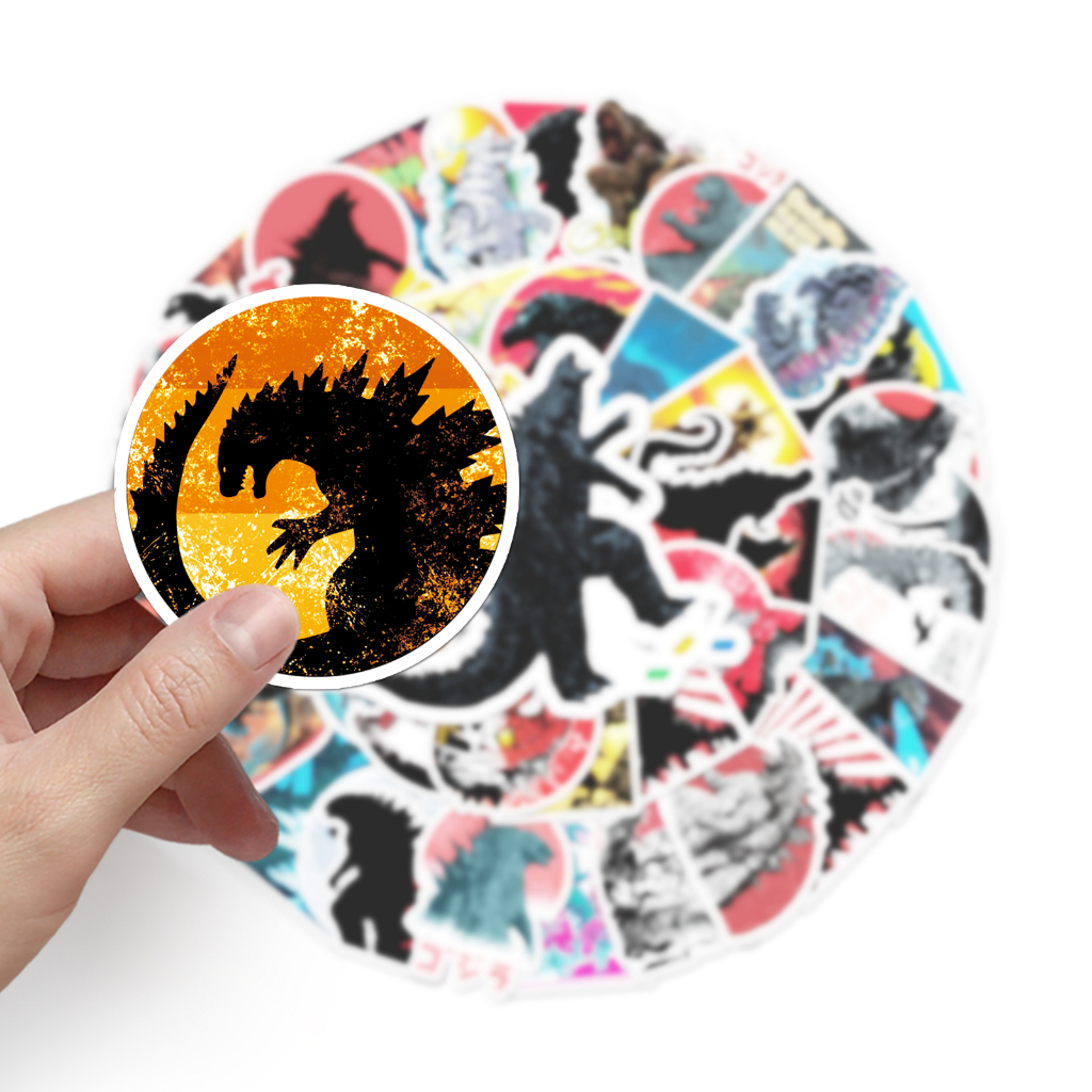 50 Piece Funny Godzilla Stickers Waterproof DIY For Laptops/Phones ...