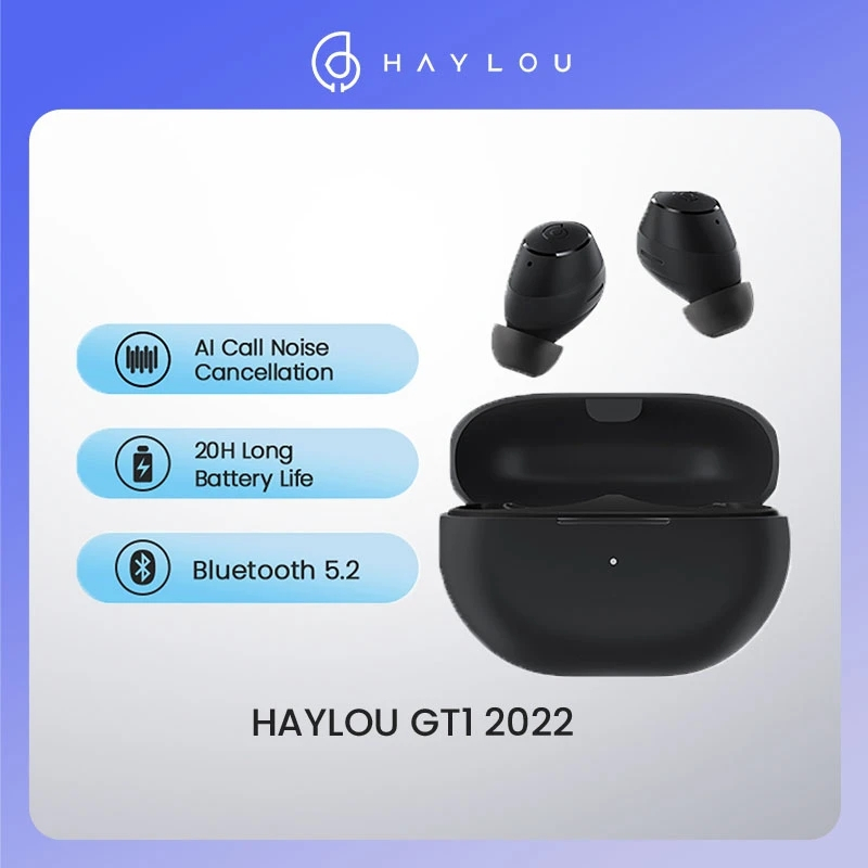 HAYLOU GT1 2022 TWS V5.2 Bluetooth Earphones Wireless Headphones Long Battery Life Body