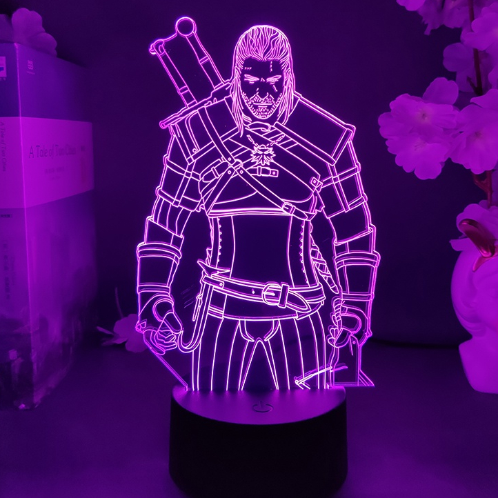 Witcher-ed Action Figure Nightlight LED Game Lamp Cool PC Desktop ...