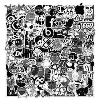 100/50PCS Black and White Cool Punk JDM Tide Stickers For Kids Laptop ...