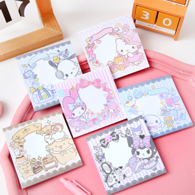 50pcs Cute Sanrio note book cinnamoroll focus notepad Melody N stickers ...