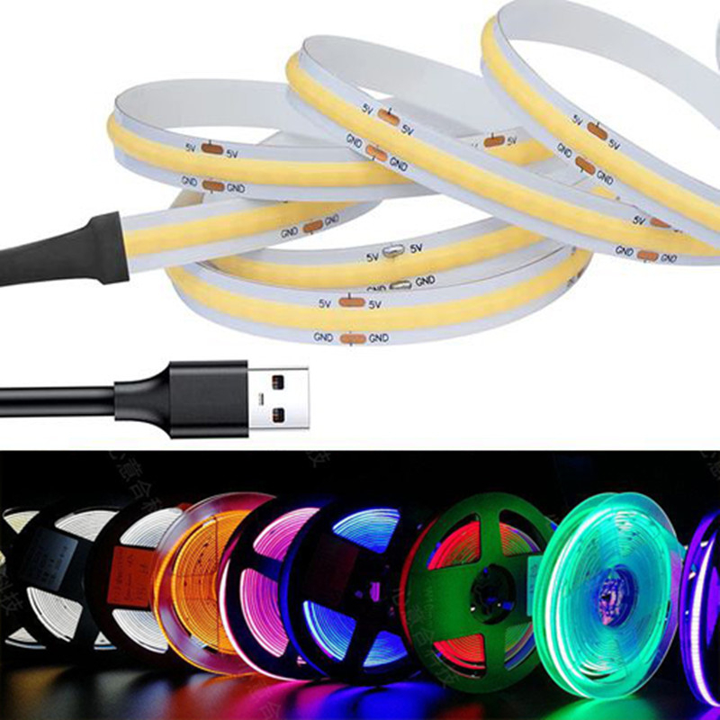 UVTaoYuan LED Strip Lights USB Short Light Strips, 6500K Bright White Not Dimmable 5V COB Small