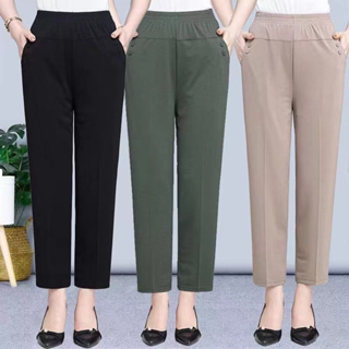 Summer Thin Cotton Fashion Pants Women′ S Large Size High Waist Loose Feet  Elastic Casual Pants - China Pants and Women Pants price