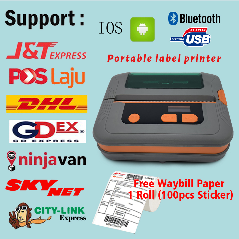 Teklead Portable A Thermal Waybill Printer With Bluetooth Can Print Sticker Label Shopee