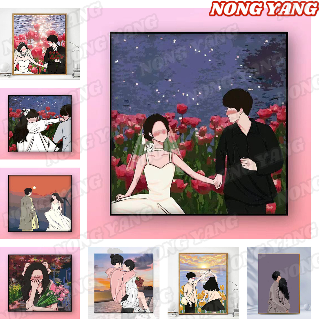 Nong Yang 30*40cmdiy paint by numbers/Lover digital oil painting/paint