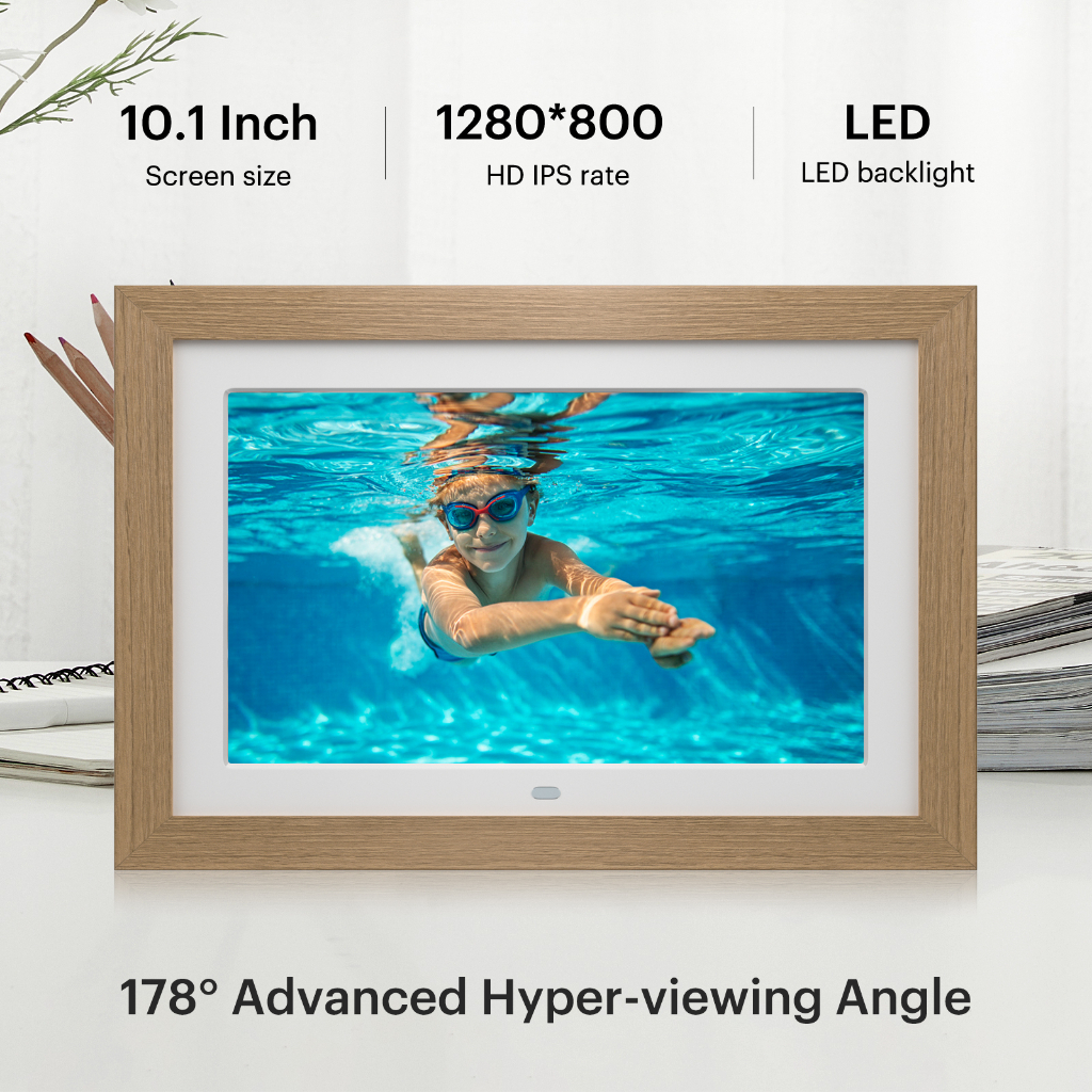 10.1 Inch 1280*800 Digital Picture Frame, Email Photos from Anywhere