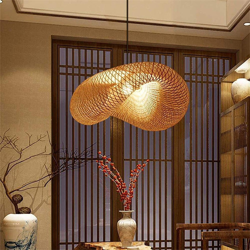 AIMI Bamboo Lantern Pendant Lamp Japanese Retro Hanging Pendant Light