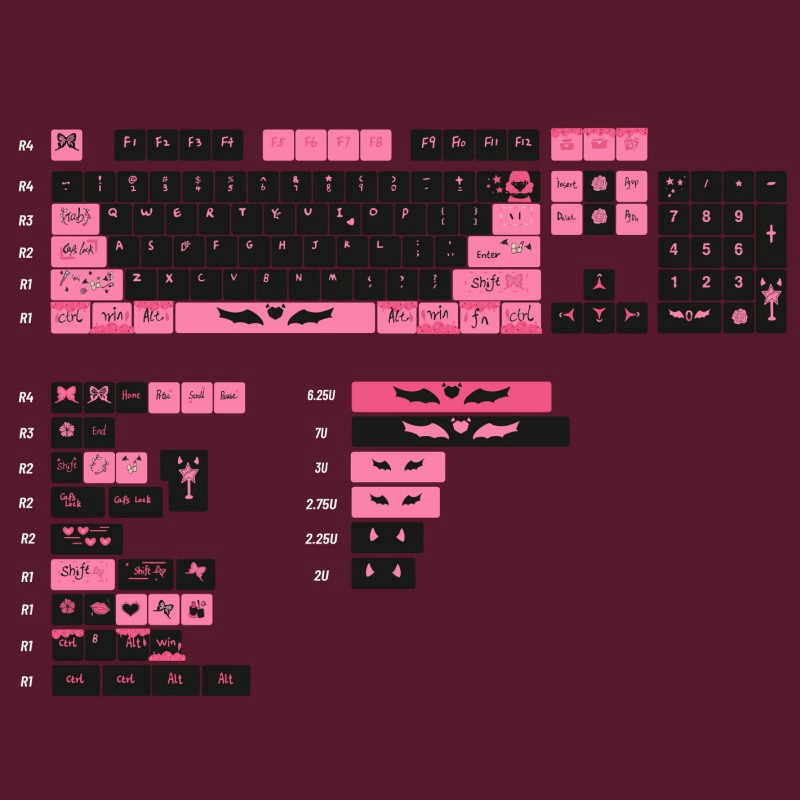 142 Keys Butterfly Dream Keycaps Cherry Profile PBT 5-side Dye ...