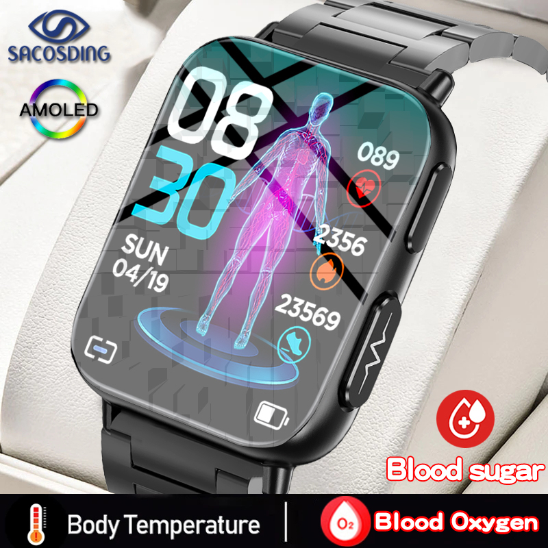 2023 New Painless NonInvasive Measure Blood Glucose Smart Watch Men