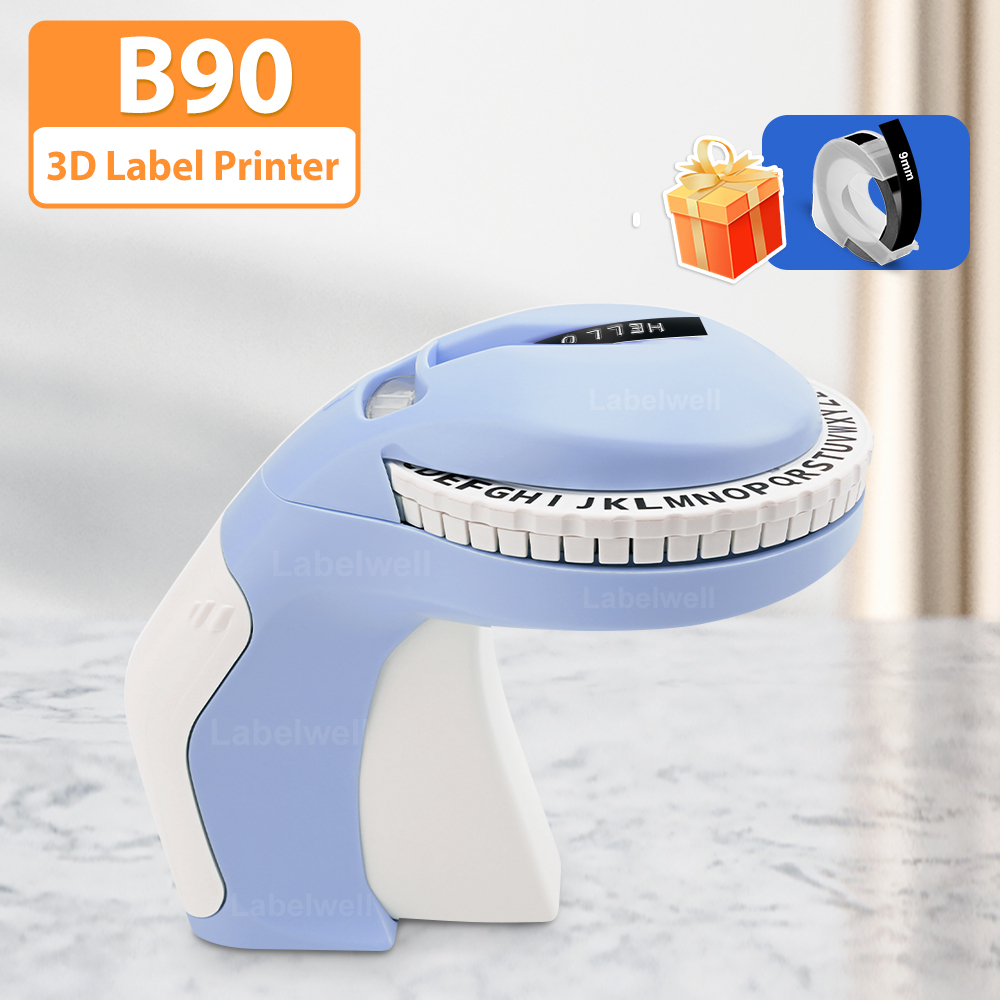 B90 Handheld Embossing Label Maker / Embossing 3D Label Tape 9mm x 3m ...