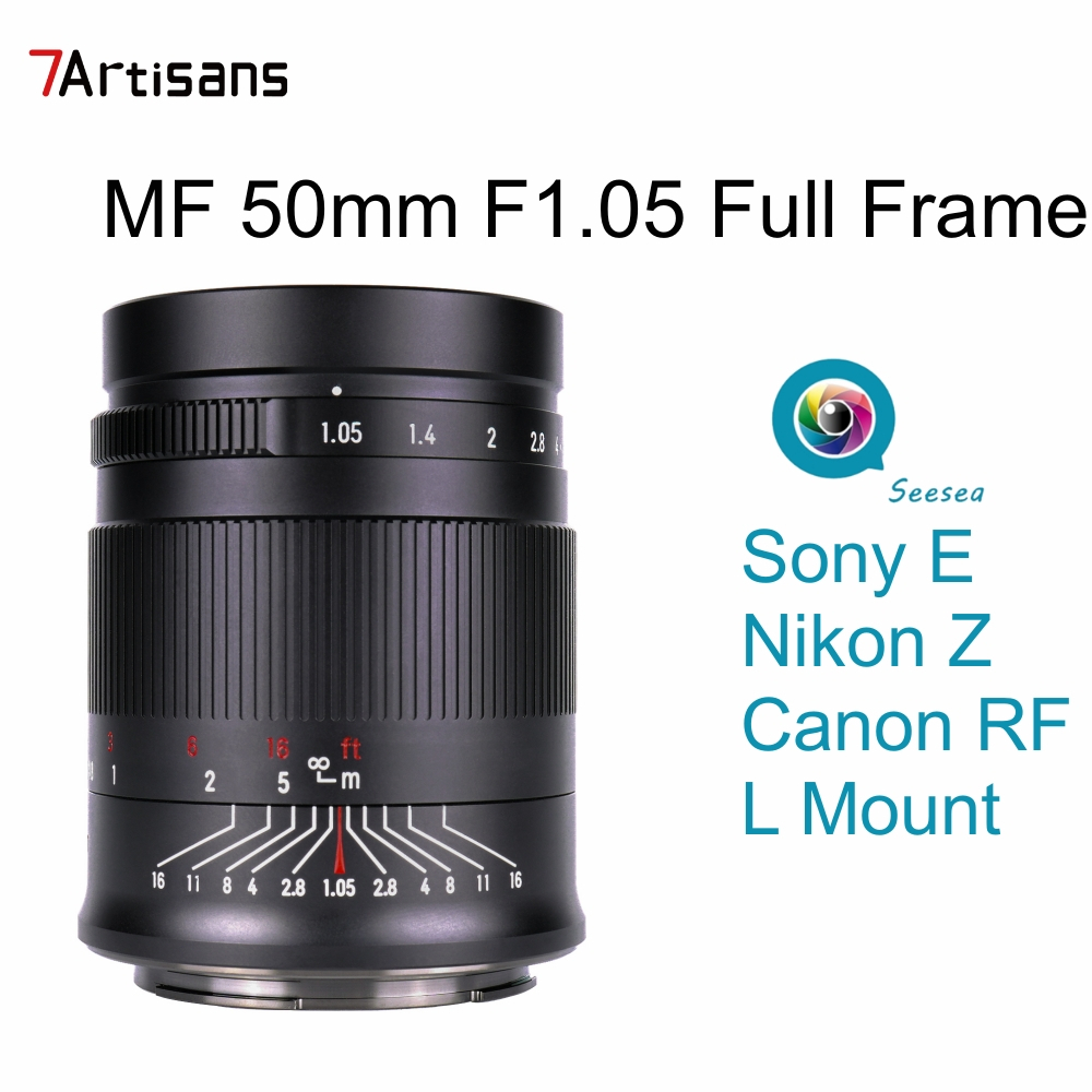 7Artisans 50mm Full-Frame Large Aperture Portrait Lens for E /RF /Z  /L Mount Cameras