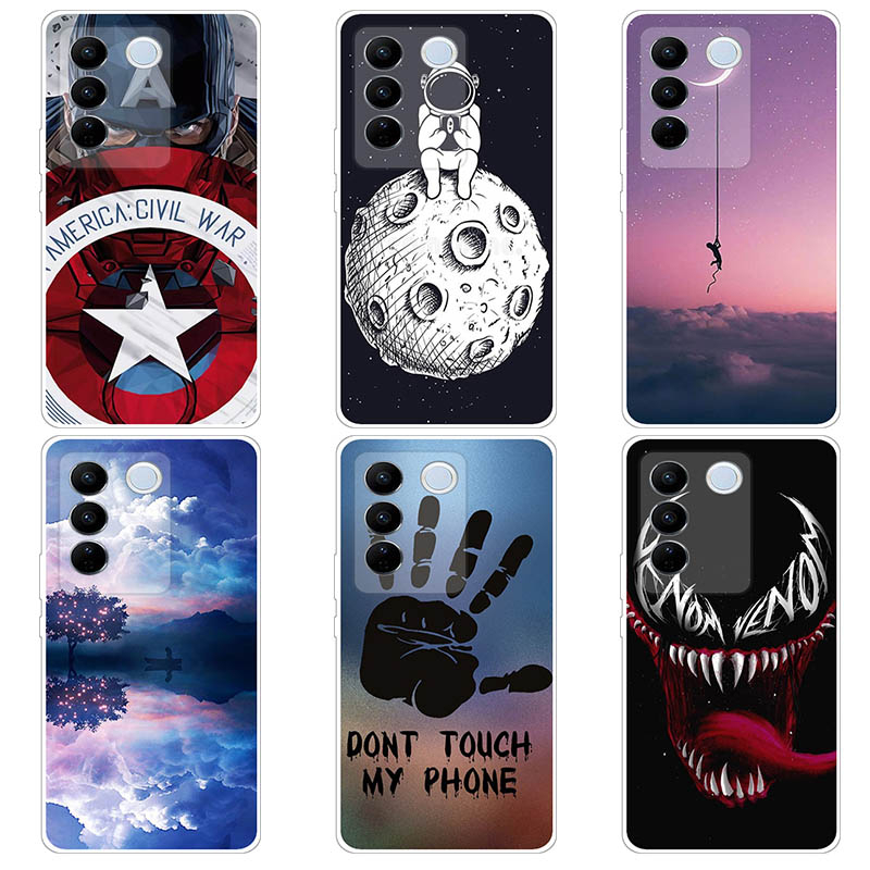 VIVO V27 V27 Pro V27e Case Cartoon Captain America Soft Silicone TPU