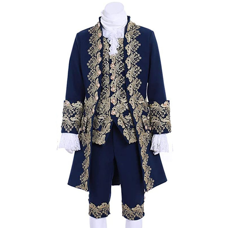 Deluxe Victorian King Prince Costume For Adult Men Top Vest Jacket Coat 