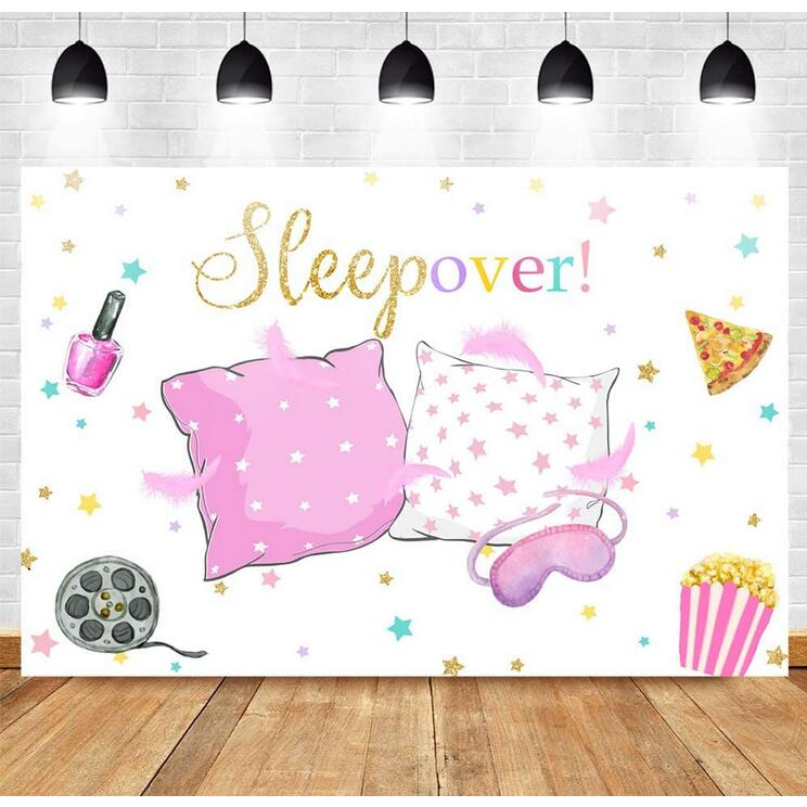 Sleepover Party Photography Background Sleepover Pajamas Pillow Fight ...