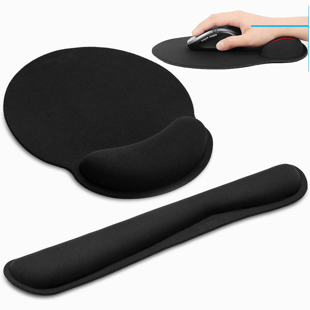 Keyboard and Mouse Pad Memory Foam Wrist Rest support Pad Set For