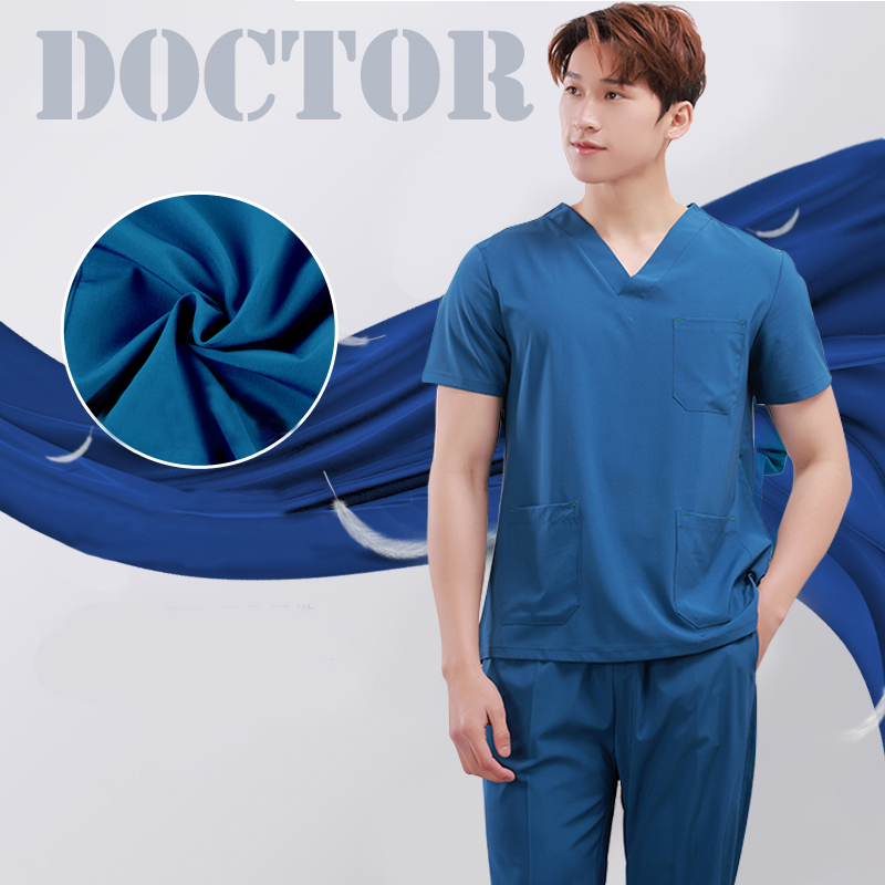 2Pcs/Set Women Men Nursing Medical Scrub Suit Doctor Nurse Uniform Tops  Pants