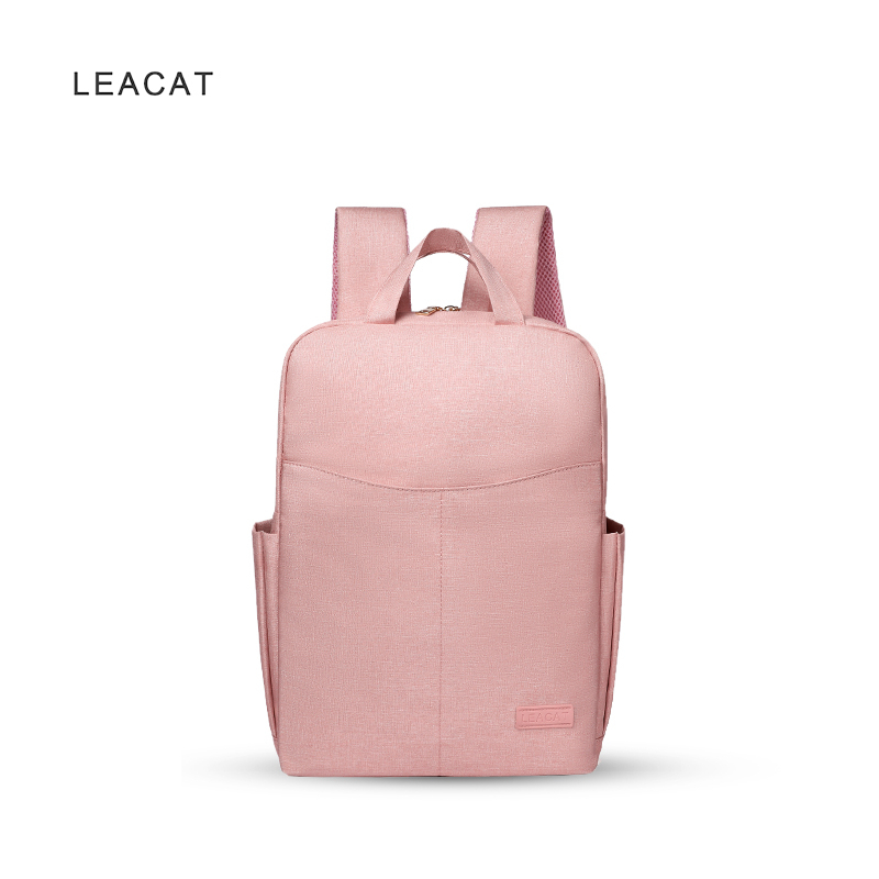 Leacat Simplicity Macaron Pink Laptop Bag 13 14 15.6 Inch Backpack ...