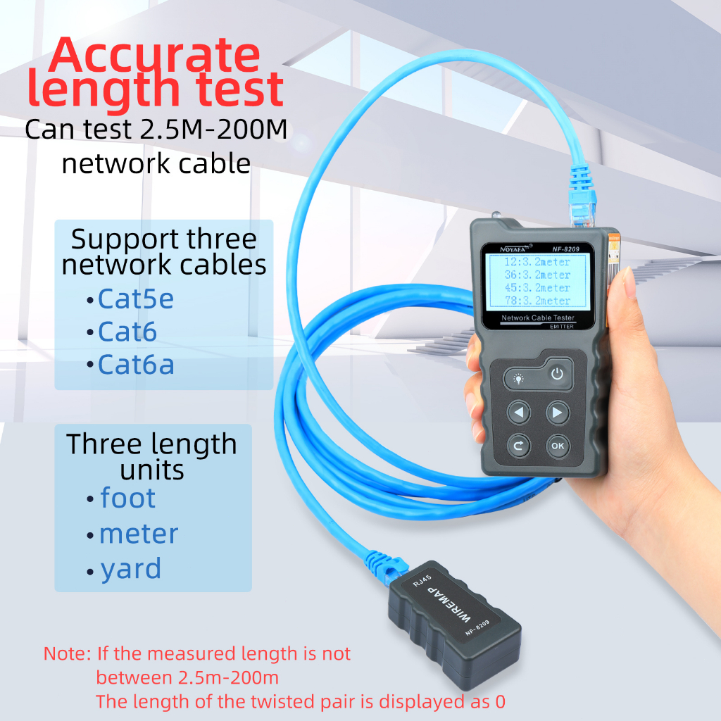 NF-8209 Wire Tracker Network Cable Tester, Continuity Testing, Length ...