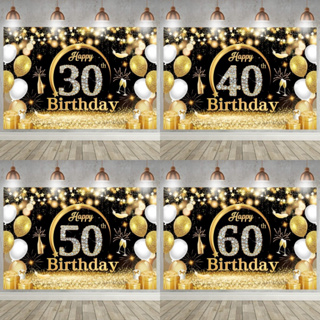 Black and White Party Decorations, Happy Birthday Decorations for Men Women  with Photography Backdrop & Tablecloth Balloons Arch Kit Banner Birthday  Party Supplies Bday Decor with Table Cover