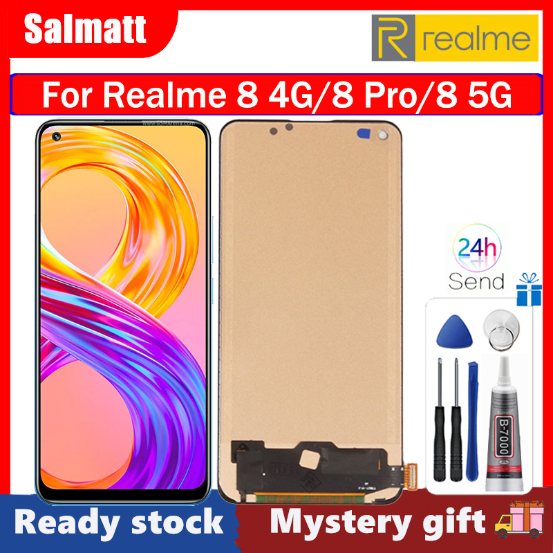For Oppo Realme 8 RMX3085 Realme8 5G RMX3241 LCD Display Screen Replacment  lot