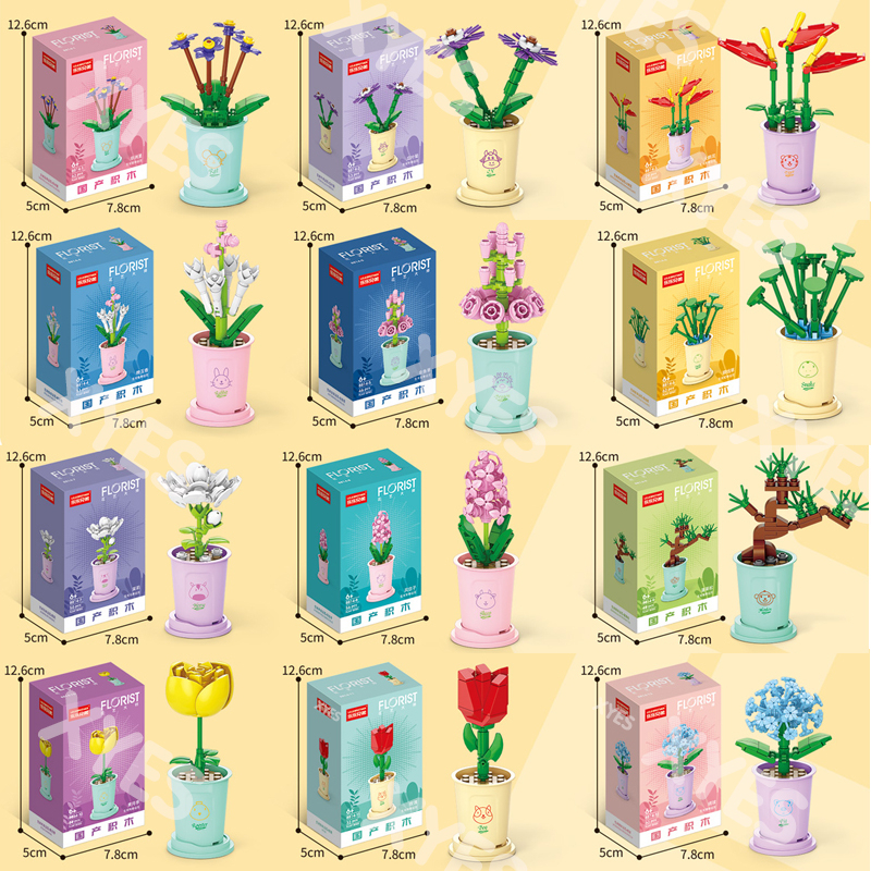 Various Flower building block toy gift Shopee Philippines