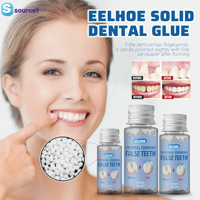 EELHOE Resin hard denture glue temporary teeth repair kit teeth and gap ...