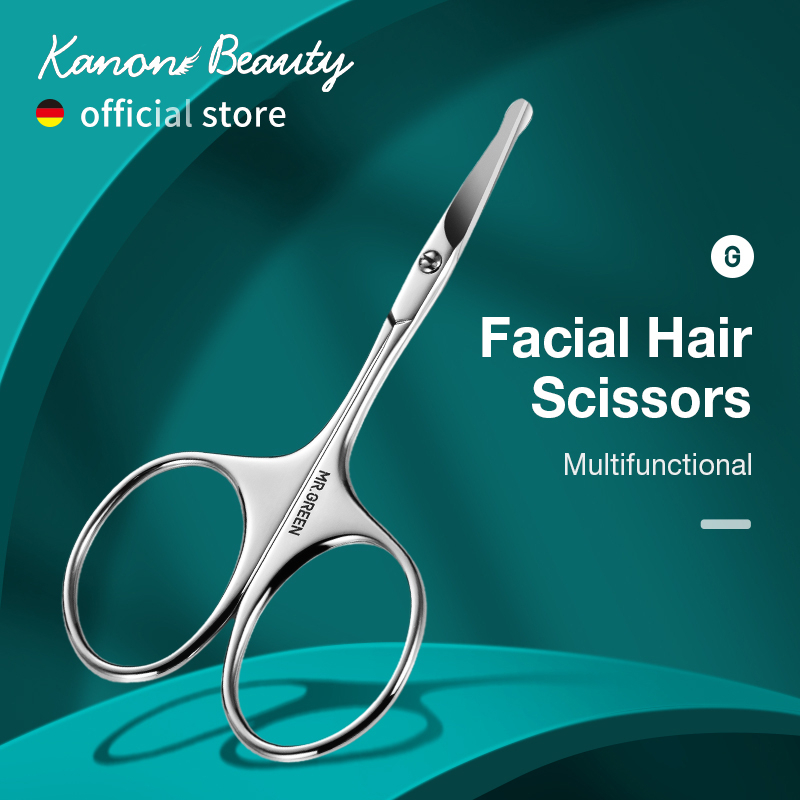 Facial Hair Scissors Rounded Professional Stainless Steel Mustache Nose