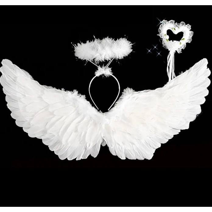 Angel Wings for Girl Angel Costume White Feather Fairy Wings Cosplay ...