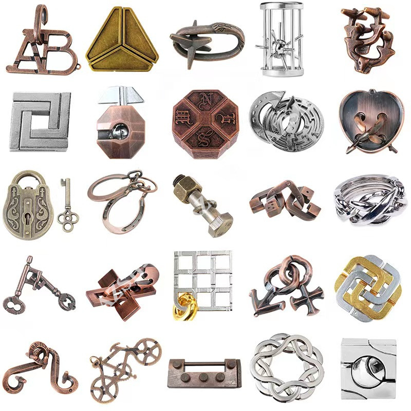 Zinc alloy intelligent ring unlocking set, nine link puzzle toy ...