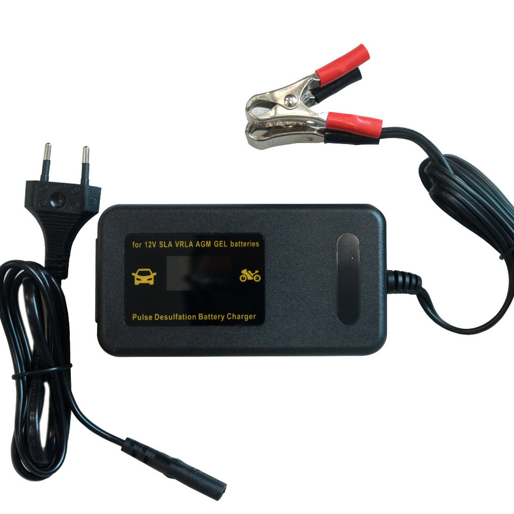 Smart 12V 4A lead acid battery charger automatic charge with pulse
