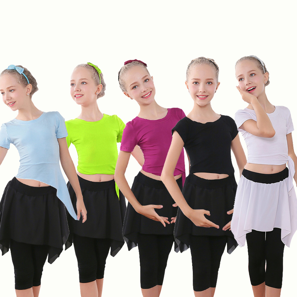 TID Latin dance suit girls one-word shoulder practice suit advanced sense children's training performance suit